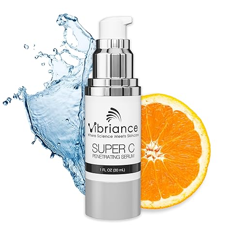 Vibriance Super C Serum for Mature Skin - All-in-one Vitamin Formula Hydrates, Firms, Lifts, Smoothes, Targets Age Spots, Wrinkles, 1 fl oz