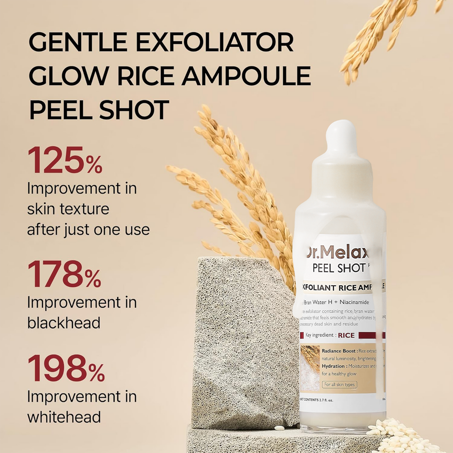 Exclusive Peel Shot Glow White Rice Peeling Ampoule--Skin Care