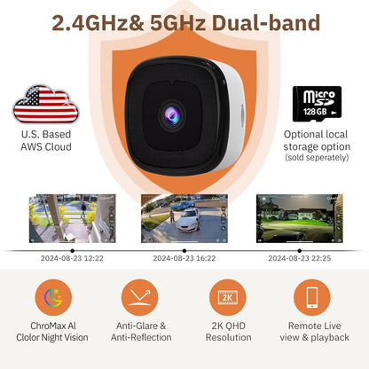 🧡Final 3 Hours: 60% OFF Indoor Cameras for Home Security with ChroMax Al Color Night Vision